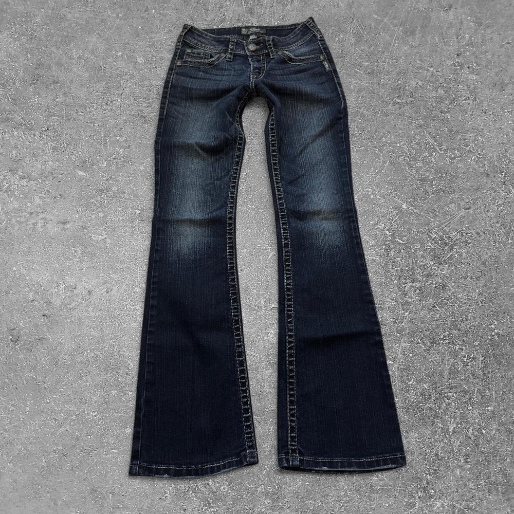 Silver Jeans Co Suki Surplus Bootcut Jeans Navy Blue Denim W26 L32 Y2K Low Rise